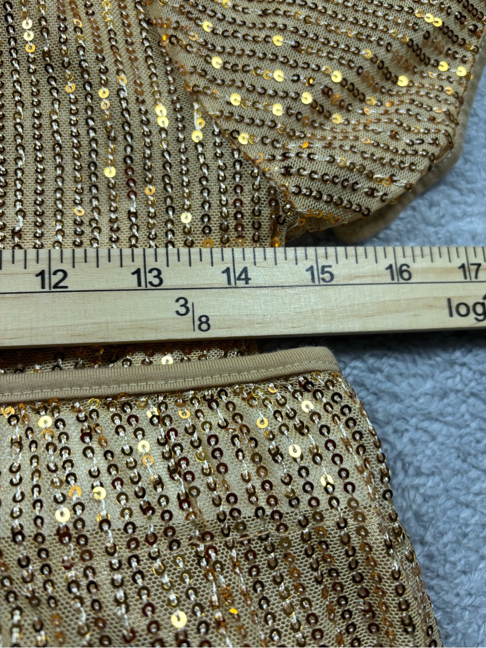 Gold sequin women’s top and pants set - Picture 5 of 6